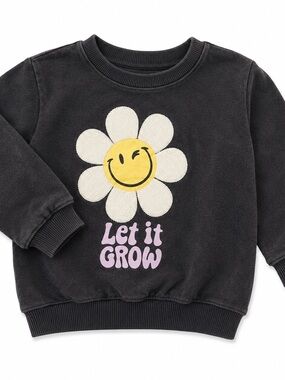 SmileyWorld 'Let It Grow' Daisy Sweatshirt - Black
